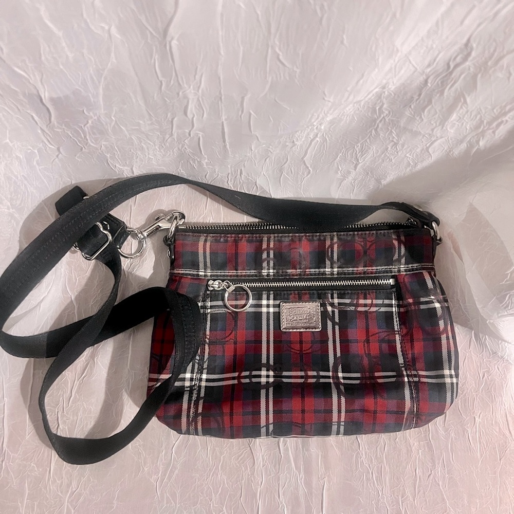Coach Poppy tartan plaid purse